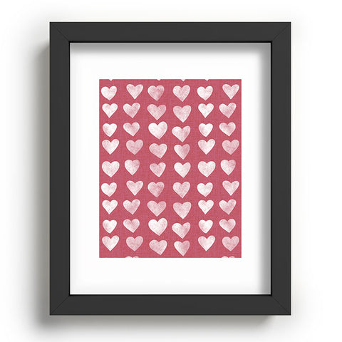 Schatzi Brown Heart Stamps Pink Recessed Framing Rectangle