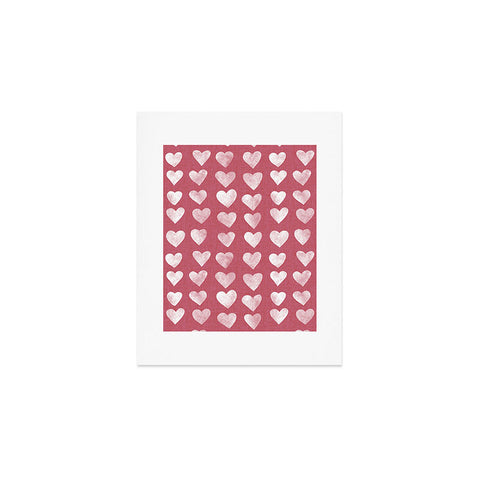 Schatzi Brown Heart Stamps Pink Art Print