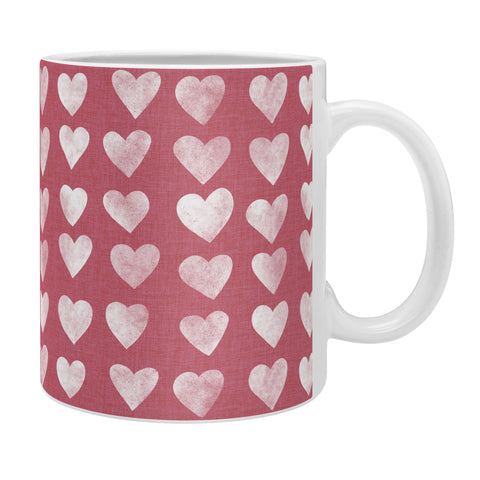 Schatzi Brown Heart Stamps Pink Coffee Mug