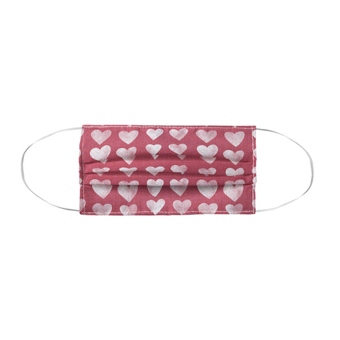 Schatzi Brown Heart Stamps Pink Face Mask
