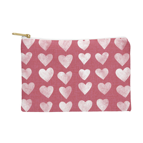 Schatzi Brown Heart Stamps Pink Pouch