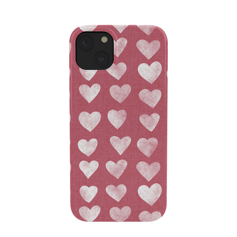 Schatzi Brown Heart Stamps Pink Phone Case