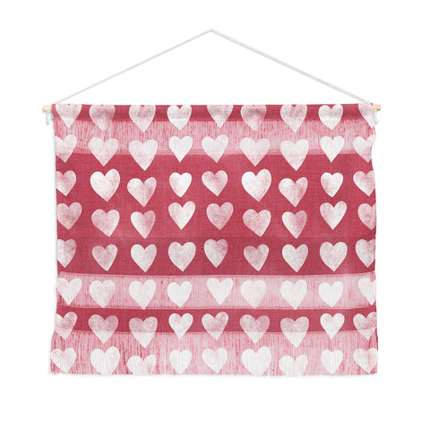 Schatzi Brown Heart Stamps Pink Wall Hanging Landscape