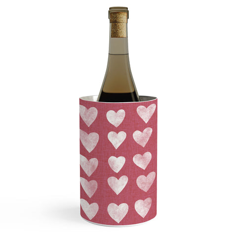 Schatzi Brown Heart Stamps Pink Wine Chiller
