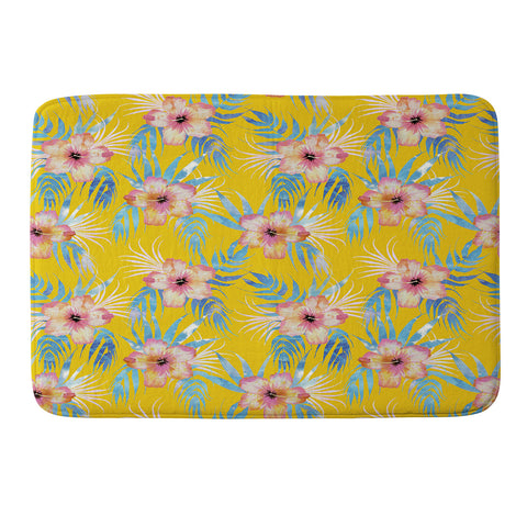 Schatzi Brown Honolua Tropic Yellow Memory Foam Bath Mat