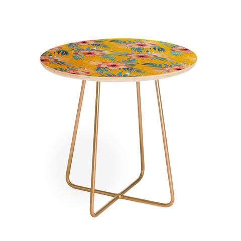 Schatzi Brown Honolua Tropic Yellow Round Side Table