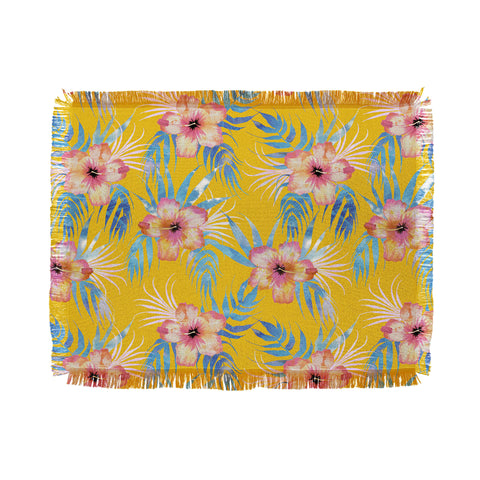 Schatzi Brown Honolua Tropic Yellow Throw Blanket