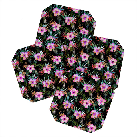 Schatzi Brown Honolua Tropical Black Coaster Set