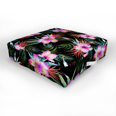 Schatzi Brown Honolua Tropical Black Outdoor Floor Cushion