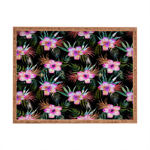 Schatzi Brown Honolua Tropical Black Rectangular Tray