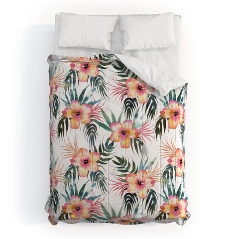 Schatzi Brown Honolua Tropical White Comforter