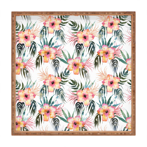Schatzi Brown Honolua Tropical White Square Tray