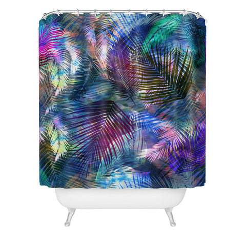 Schatzi Brown Hookena Palm Blue Shower Curtain