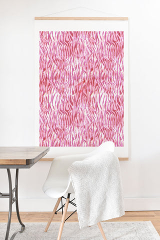 Schatzi Brown Hot Pink Zebra Art Print And Hanger