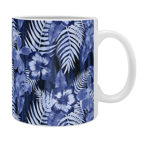 Schatzi Brown Hula Hibiscus Dark Blue Coffee Mug
