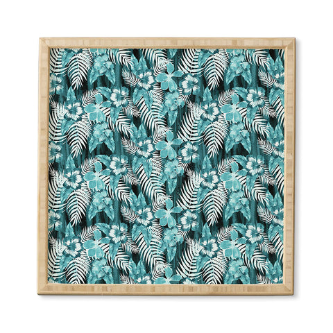 Schatzi Brown Hula Hibiscus Emerald Framed Wall Art