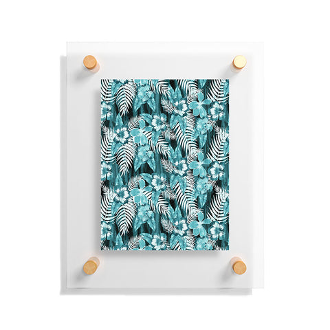 Schatzi Brown Hula Hibiscus Emerald Floating Acrylic Print