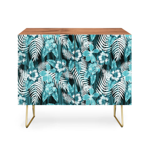 Schatzi Brown Hula Hibiscus Emerald Credenza