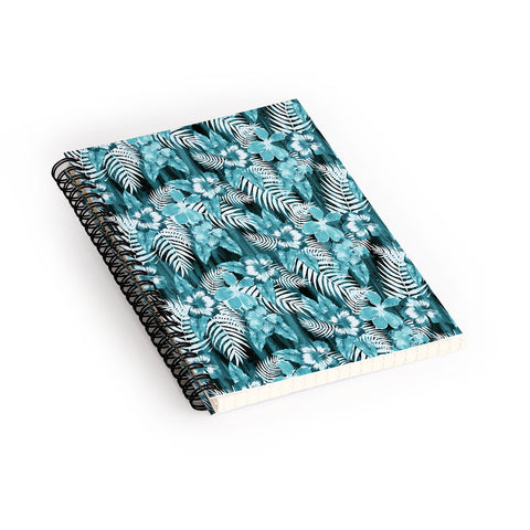 Schatzi Brown Hula Hibiscus Emerald Spiral Notebook