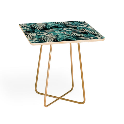 Schatzi Brown Hula Hibiscus Emerald Side Table