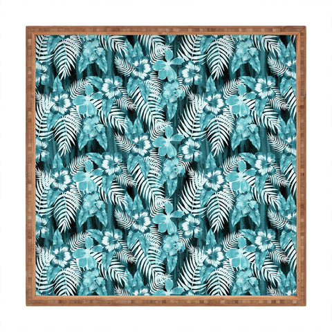 Schatzi Brown Hula Hibiscus Emerald Square Tray