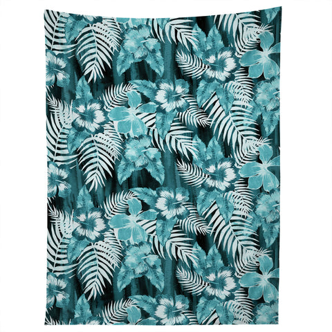 Schatzi Brown Hula Hibiscus Emerald Tapestry