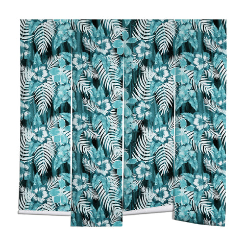 Schatzi Brown Hula Hibiscus Emerald Wall Mural