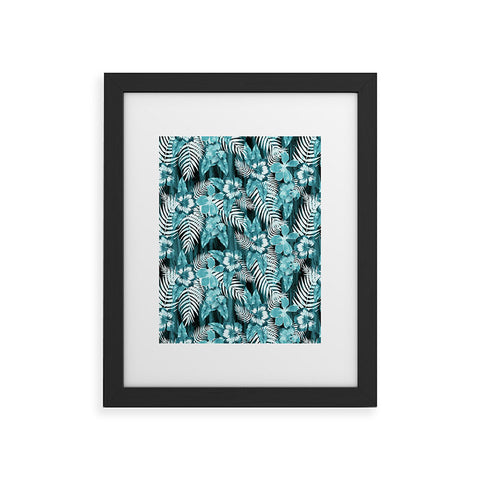 Schatzi Brown Hula Hibiscus Emerald Framed Art Print