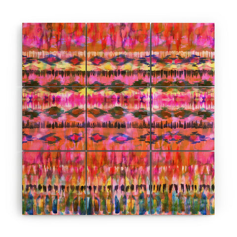 Schatzi Brown Ikat 8I Wood Wall Mural