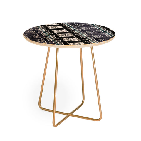 Schatzi Brown Indah Black and White Round Side Table