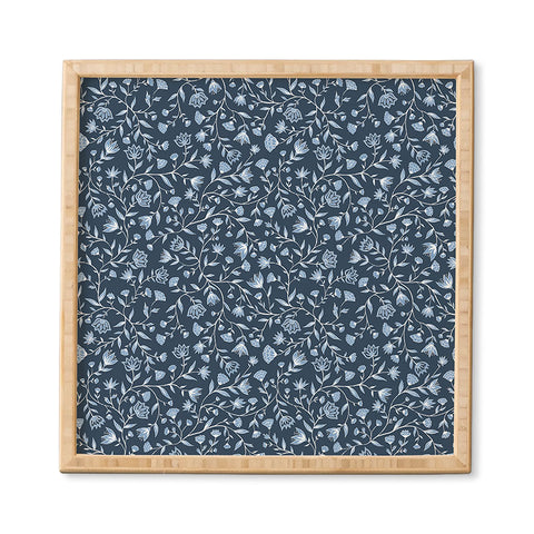 Schatzi Brown Innessa Floral Indigo Framed Wall Art