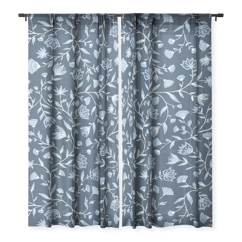 Schatzi Brown Innessa Floral Indigo Sheer Non Repeat