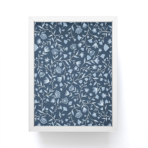 Schatzi Brown Innessa Floral Indigo Framed Mini Art Print