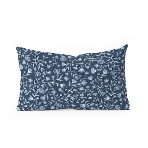 Schatzi Brown Innessa Floral Indigo Oblong Throw Pillow