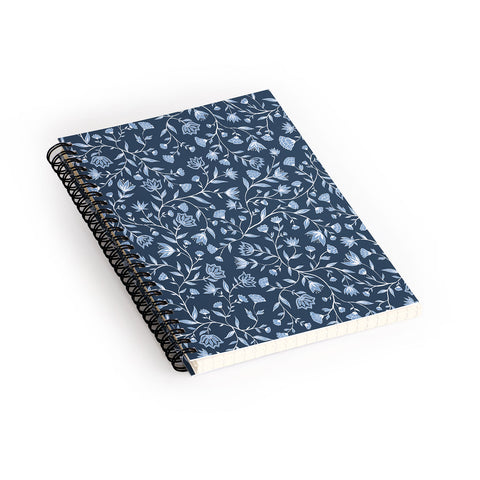Schatzi Brown Innessa Floral Indigo Spiral Notebook
