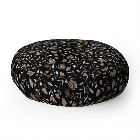 Schatzi Brown Innessa Floral Midnight Floor Pillow Round