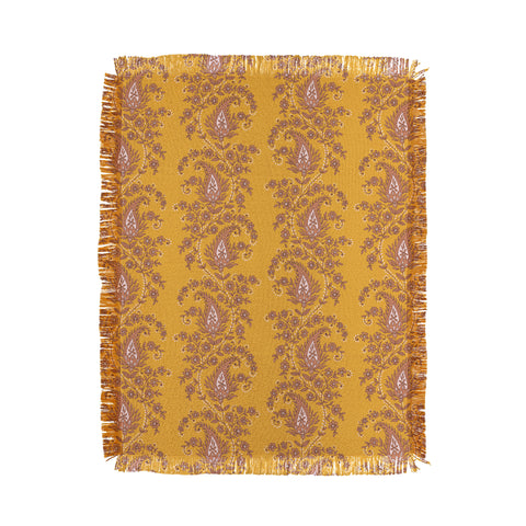 Schatzi Brown Innessa Paisley Golden Throw Blanket