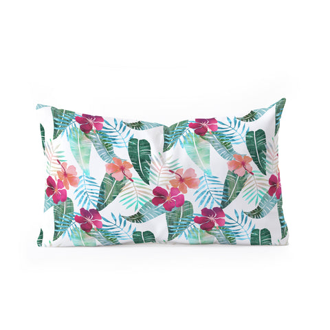 Schatzi Brown Island Goddess 2 White Oblong Throw Pillow