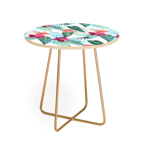 Schatzi Brown Island Goddess 2 White Round Side Table