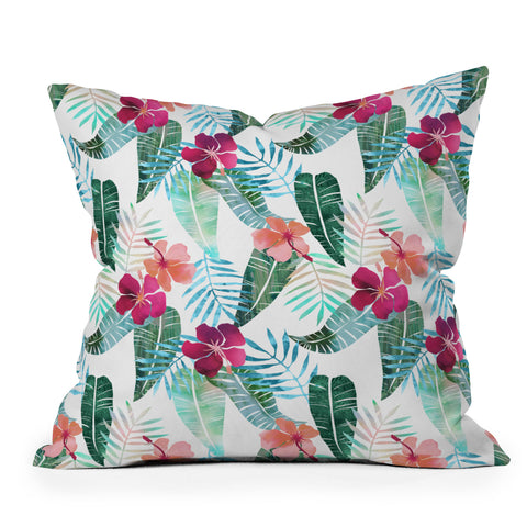 Schatzi Brown Island Goddess 2 White Throw Pillow