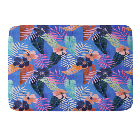 Schatzi Brown Island Goddess Blue Memory Foam Bath Mat