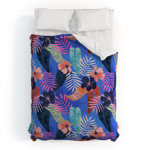 Schatzi Brown Island Goddess Blue Comforter