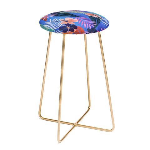 Schatzi Brown Island Goddess Blue Counter Stool