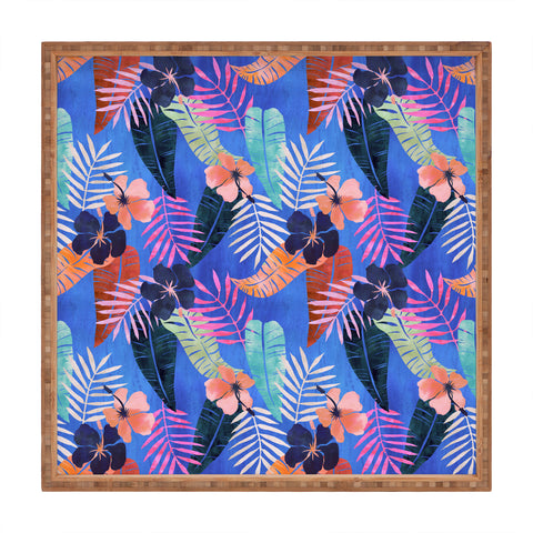 Schatzi Brown Island Goddess Blue Square Tray