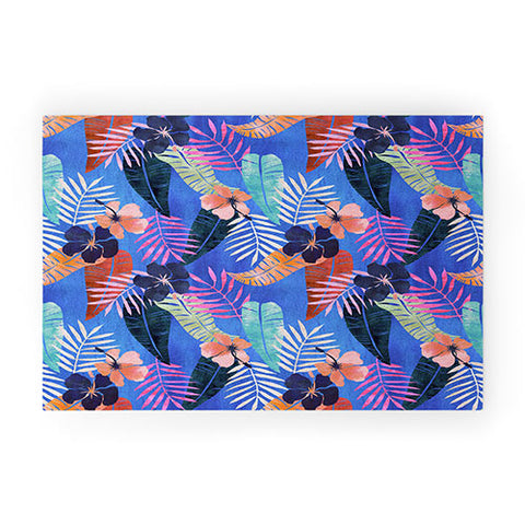 Schatzi Brown Island Goddess Blue Welcome Mat