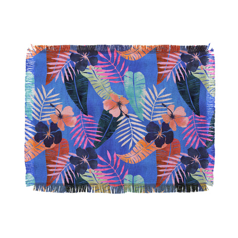 Schatzi Brown Island Goddess Blue Throw Blanket