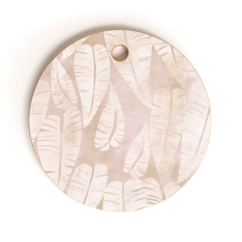 Schatzi Brown Island Goddess Leaf Creme Cutting Board Round