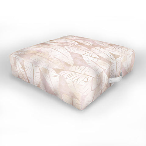 Schatzi Brown Island Goddess Leaf Creme Outdoor Floor Cushion