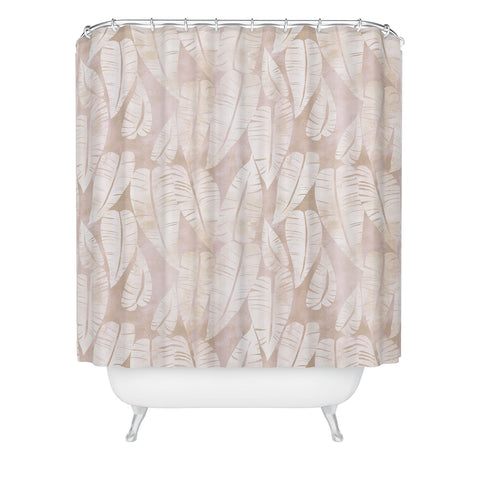 Schatzi Brown Island Goddess Leaf Creme Shower Curtain
