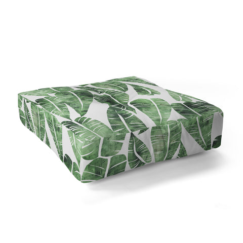 Schatzi Brown Island Goddess Leaf Green Floor Pillow Square